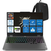 Lenovo LOQ L83DX0094TRP06 Harici GeForce RTX 4060 AMD Ryzen 7 8845HS 24 GB Ram 2 TB SSD 15.6 inç Full HD Windows 11 Pro Gaming Laptop + Zetta Çanta