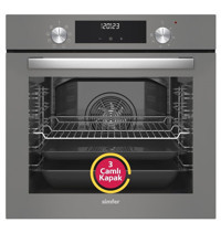 Simfer MFB0-6-SB8222-SMF 76 lt A Enerji Sınıfı Dijital Ocaksız Tam Boy Ankastre Fırın Gri