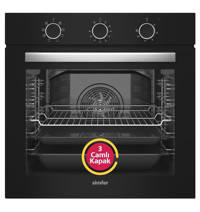 Simfer 8220 76 lt A Enerji Sınıfı Analog Ocaksız Tam Boy Ankastre Fırın Siyah