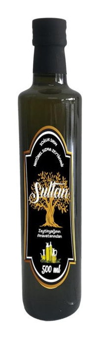 Sultan Organik Filtresiz Polifenollü Soğuk Sıkım Erken Hasat Taş Baskı Cam Sızma Zeytinyağı 500 ml