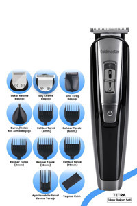 Goldmaster GM-8111 Tetra Saç Sakal Burun 4 Başlıklı Çok Amaçlı Sinekkaydı Islak Kuru Tıraş Makinesi