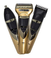 Gold Silver GS-145 Saç Sakal Burun 3 Başlıklı Çok Amaçlı Sinekkaydı Kuru Tıraş Makinesi