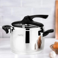 Nehir Silver Trend Düdüklü Kapak Kapsül 4 lt Düdüklü Tencere Gri