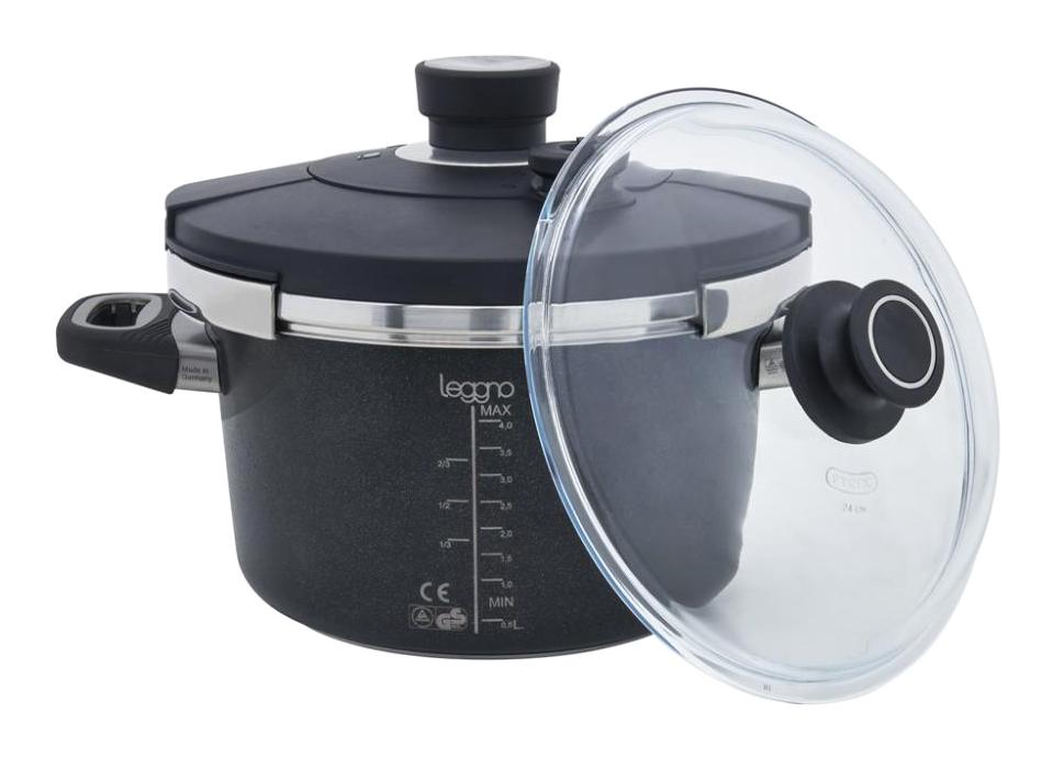 Leggno BLK2383Pc4st Clipso Kapak - Normal Kapak İndüksiyon 4.5 lt Düdüklü Tencere Siyah