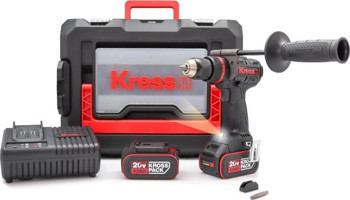 Kress KUC35 20 V 4 Ah Kömürsüz Darbeli Çift Akülü Vidalama Makinesi