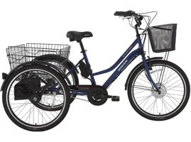 Bisan E-Porter 250 W 25 Km 24 Jant 3 Vites Elektrikli Bisiklet Beyaz - Lacivert - Yeşil