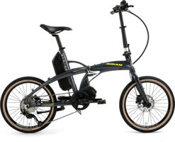 Bisan E-Folding Strike 250 W 100 Km 20 Jant 9 Vites Katlanır Elektrikli Bisiklet Gri-Sarı