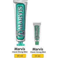 Marvis Classic Strong Mint Naneli Florürlü Diş Macunu 85 ml + Classic Strong Mint Diş Macunu 10 ml