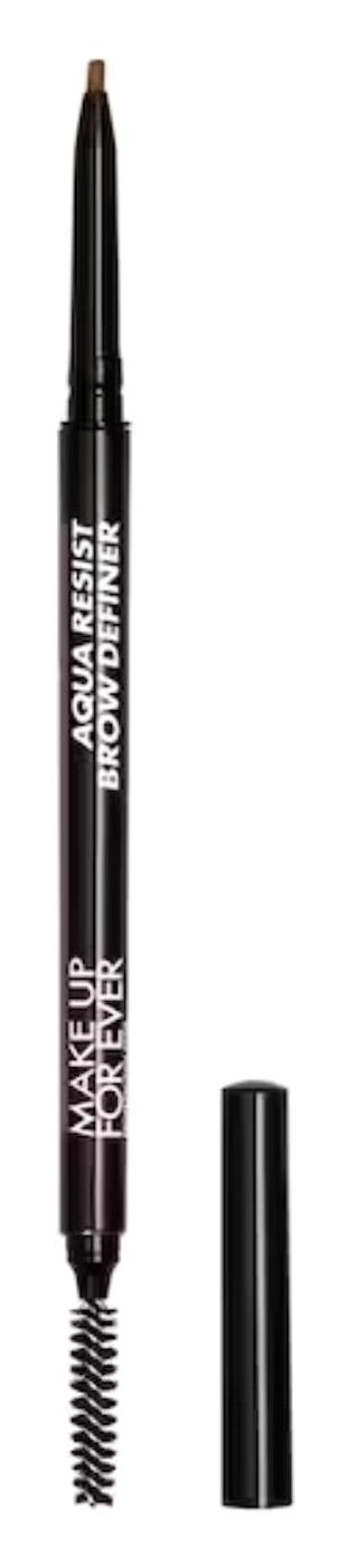 Make Up For Ever Aqua Resist Brow Definer Asansörlü Çift Taraflı Fırçalı Orta-İnce Uçlu Suya Dayanıklı Kaş Kalemi Kahverengi-Siyah