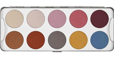 Kryolan 10 Colors Iridescent Göz Farı - Irıdescent Toz Mat Palet Göz Farı