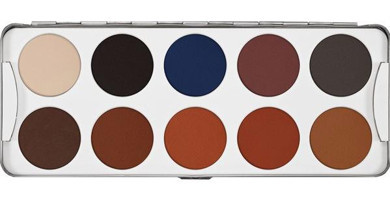 Kryolan 11 Colors Iridescent Göz Farı - Shadinh Toz Mat Palet Göz Farı