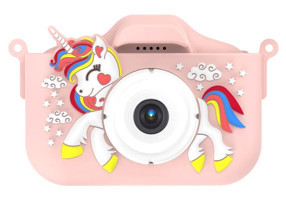 Eternal Luck Tek Boynuzlu Mini Full HD Kompakt Dijital Fotoğraf Makinesi Pembe