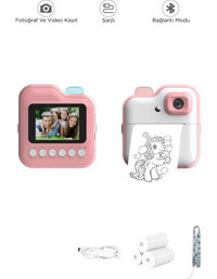 Vothoon Cmr15 Mini Full HD Kompakt Dijital Fotoğraf Makinesi Pembe