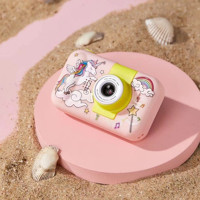 Tuomeng 2.4 inç Unicorn Mini Full HD Kompakt Dijital Fotoğraf Makinesi Pembe