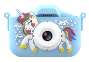 Eternal Luck Tek Boynuzlu Mini Full HD Kompakt Dijital Fotoğraf Makinesi Mavi