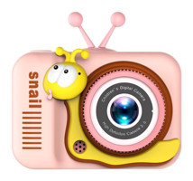 Tuomeng Sevimli Solucan Mini Full HD Kompakt Dijital Fotoğraf Makinesi Pembe
