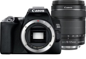 Canon Eos 250D 18-135 mm Full HD DSLR Dijital Fotoğraf Makinesi Siyah