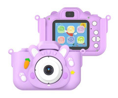 Tuomeng Sevimli Tavşan Mini Full HD Kompakt Dijital Fotoğraf Makinesi Mor