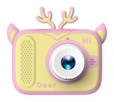 Mengtuo Sevimli Geyik Mini Full HD Kompakt Dijital Fotoğraf Makinesi Sarı-Kahverengi