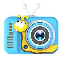 Tuomeng Sevimli Solucan Mini Full HD Kompakt Dijital Fotoğraf Makinesi Mavi