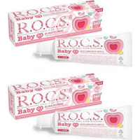 Rocs Baby Elmalı Florürsüz 0-3 Yaş Çocuk Diş Macunu 2x35 ml