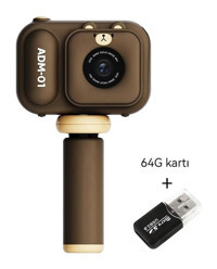 Mengtuo Sevimli Ayı Mini Full HD Kompakt Dijital Fotoğraf Makinesi Kahverengi