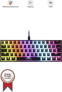 Torima Tk-04 Türkçe Q RGB 61 Tuşlu Black Kablolu Siyah Mekanik Klavye