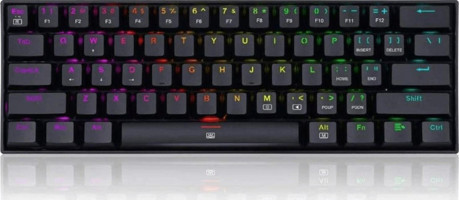 Redragon K630 Türkçe Q RGB 61 Tuşlu Blue Kablolu Siyah Mekanik Gaming Klavye