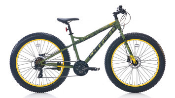 Carraro Fat Bike 26 Jant 21 Vites Dağ Bisikleti Sarı-Yeşil