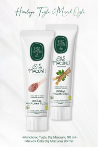 Eyüp Sabri Tuncer Misvaklı Organik Florürsüz Diş Macunu 90 ml + Himalaya Tuzlu Diş Macunu 90 ml