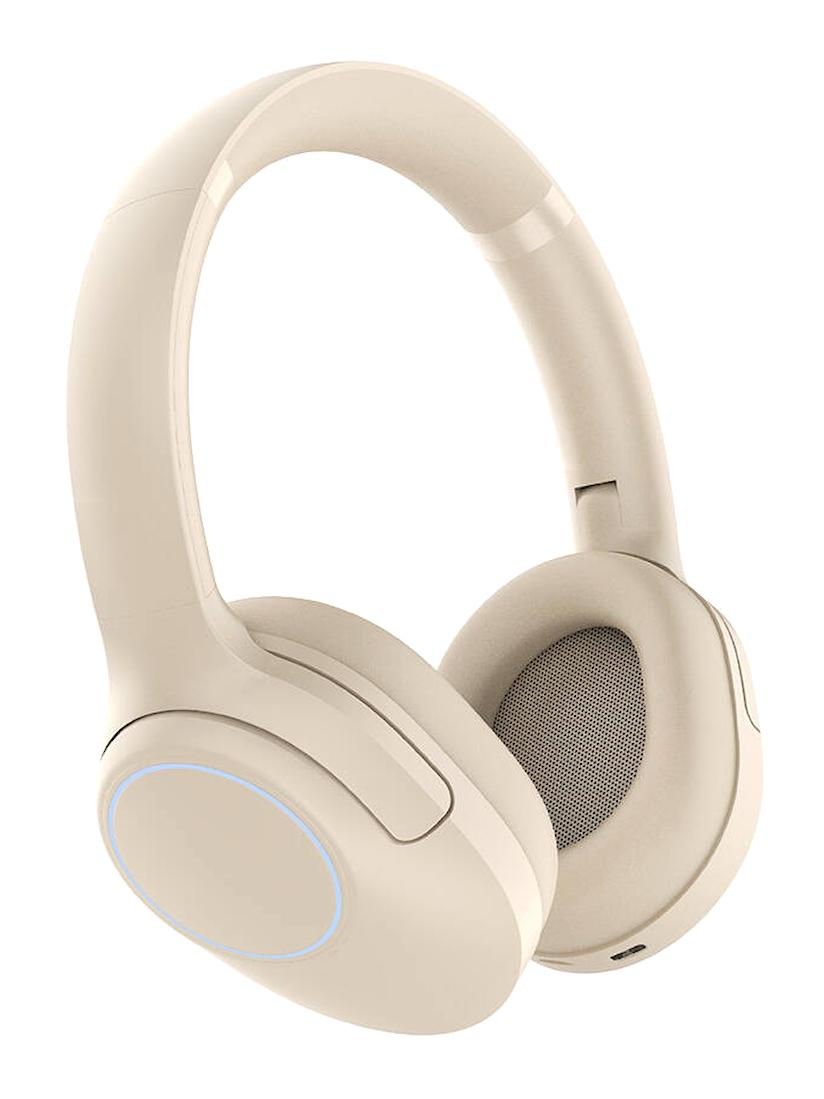 Lapas LP-HD003 5.4 Işıklı Silikonsuz Kablosuz Kulak Üstü Bluetooth Kulaklık Krem
