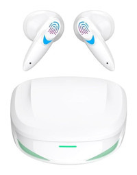 Favors G10 Android & iOS Uyumlu Su Geçirmez 5.2 Işıklı Silikonsuz Oyuncu Kablosuz Kulak İçi Bluetooth Kulaklık Beyaz