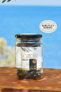 Kozoliv Tuzlu Gemlik Siyah Zeytin Kavanoz 400 gr