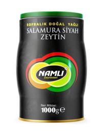 Namlı Tuzlu Salamura Gemlik Siyah Zeytin Teneke 1 kg