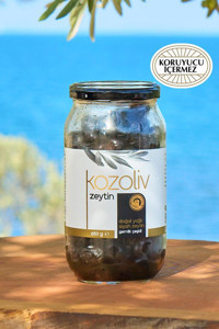 Kozoliv Tuzlu Gemlik Siyah Zeytin Kavanoz 650 gr