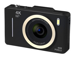 Hallow 4K 48 MP Kompakt Dijital Fotoğraf Makinesi Siyah Gold