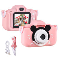 Cankypu Mickey Full HD Kopmakt Çocuk Dijital Fotoğraf Makinesi Pembe