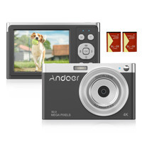 Andoer Mini Full HD Kompakt Çocuk Dijital Fotoğraf Makinesi Gümüş-Siyah