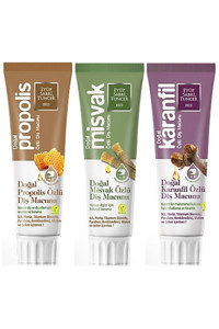 Eyüp Sabri Tuncer Misvak Organik Florürsüz Diş Macunu 75 ml + Karanfilli Diş Macunu 75 ml+ Propolis Diş Macunu 75 ml
