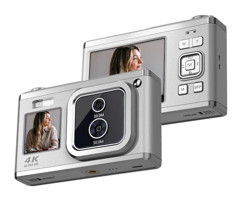 Andoer 4K Kompakt Dijital Fotoğraf Makinesi Gümüş