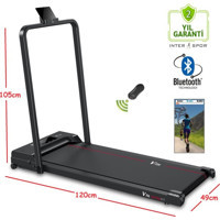 V-Fit Extrafit 12 Programlı 90 kg Kapasiteli Motorlu Katlanabilir Koşu-Yürüyüş Bandı Siyah