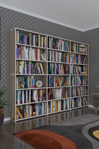 Kenzlife Süper Ga 3 Bölmeli 6 Raflı Suntalam 180x240x19 cm Tori Kitaplık