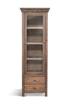Belmino Mobilya Cardiff Country 6 Bölmeli 4 Raflı Ahşap 220x150x45 cm Kahverengi Kitaplık