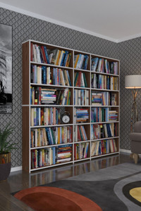 Kenzlife Süper Ga 3 Bölmeli 6 Raflı Suntalam 180x200x19 cm Kahverengi Kitaplık