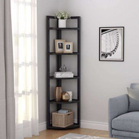 Zizuva Tasarım 5 Bölmeli 5 Raflı Metal 35x30x150 cm Siyah Kitaplık