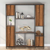 Zizuva Tasarım Metal 150x180x30 cm Ceviz Kitaplık