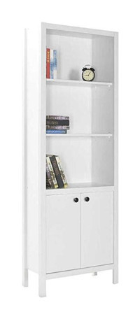 Adore Mobilya Kapaklı 5 Bölmeli 5 Raflı Ahşap 66x196x32 cm Beyaz Kitaplık