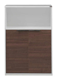 Adore Mobilya Kapaklı 3 Bölmeli 3 Raflı Ahşap 76x76x34 cm Beyaz Kitaplık
