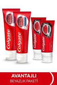 Colgate Optic White Anında Beyazlık Diş Macunu 2x75 ml + Aktif Kömür Beyazlatıcı Diş Macunu 2x50 ml
