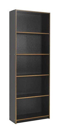Adore Mobilya Modern 5 Bölmeli 5 Raflı Suntalam 64x182x26 cm Antrasit Kitaplık